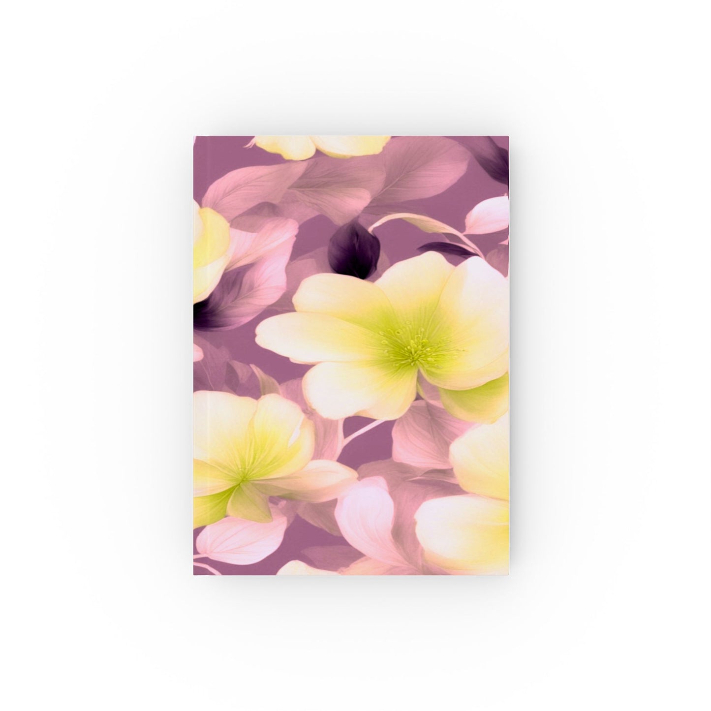 Lemon Blossom Floral Bunch Hard Backed Journal with 128 blank pages, 5.2" x 7.4"