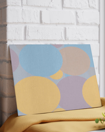 Pastel Baby Blue and Peach Patches 8" x 11" Glass Cutting Board