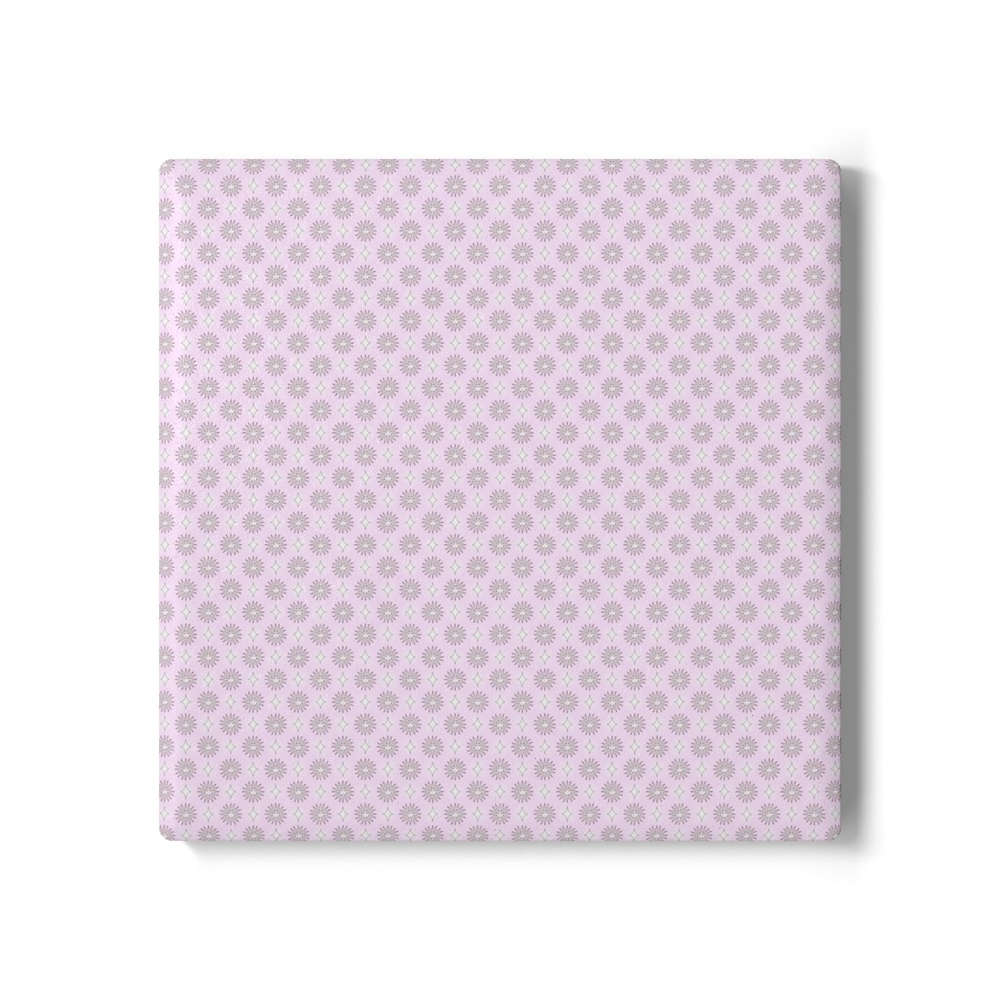 Pink Mornings Star-crossed Bodies Square Ceramic Coaster, 4" x 4"