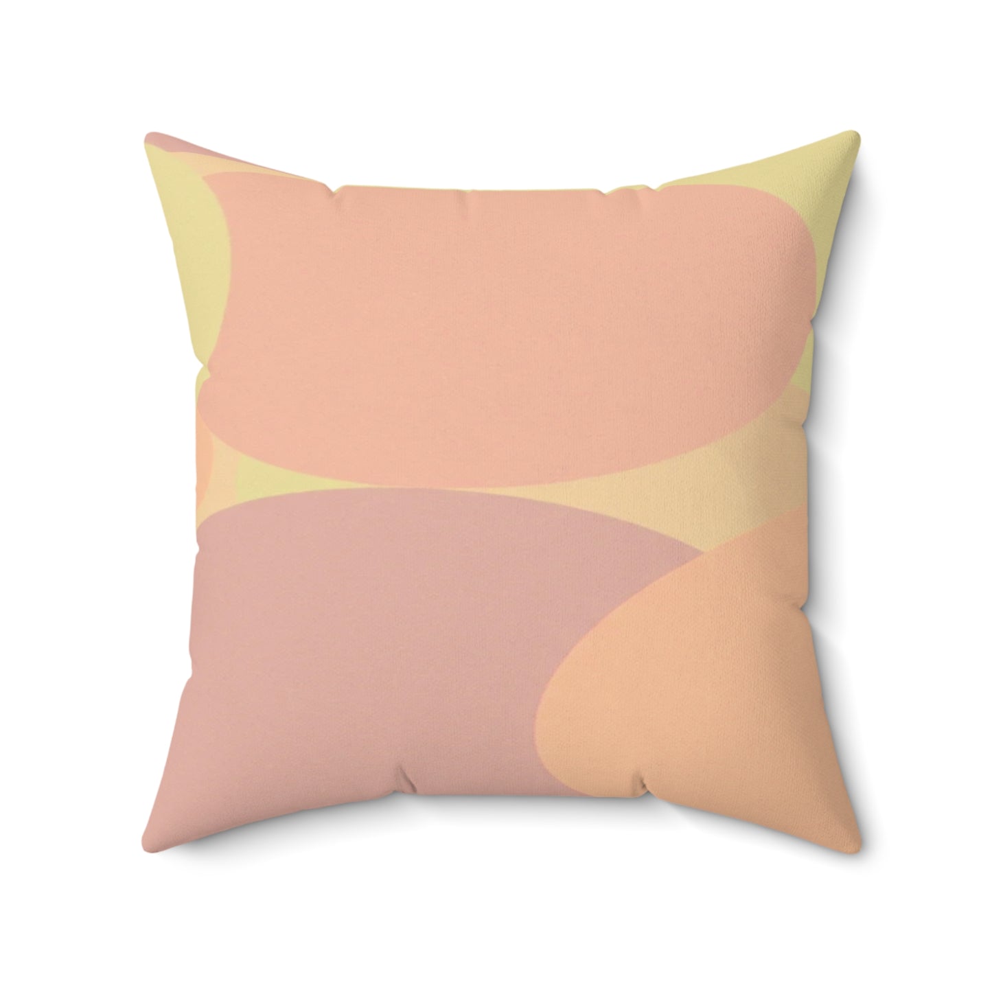 Pastel Hot Peach Patches 20" x 20" Faux Suede Square Pillow