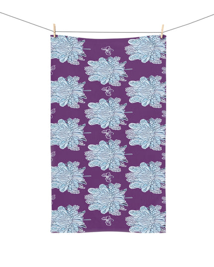 Blue Floral Butterflies Hand Towel, 16" x 28"