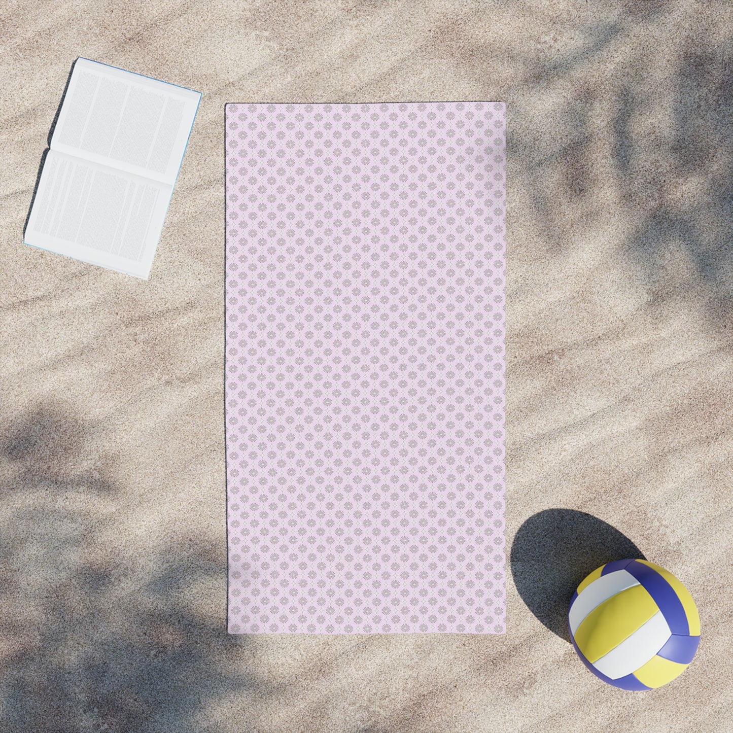 Pink Mornings Star-crossed Bodies Beach Towel, 24" x 44"