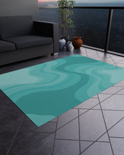 Tif Green Wavey 60" x 84" Outdoor Rug