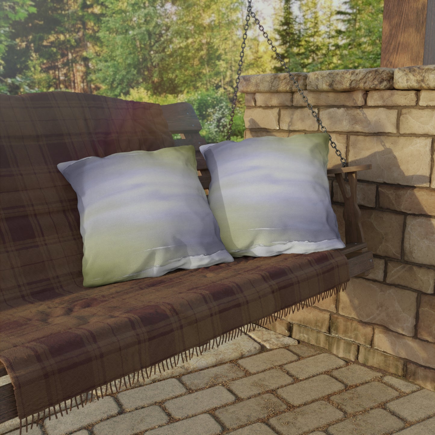 Lavender Sea Golden Fog 20" x 20" Outdoor Pillow