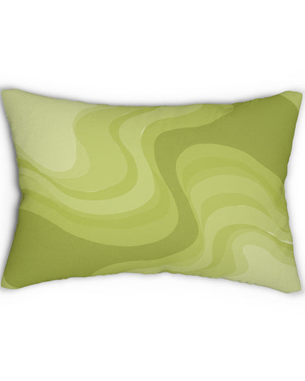 Lemon Wavey Spun Polyester Lumbar Pillow, 20" x 14"