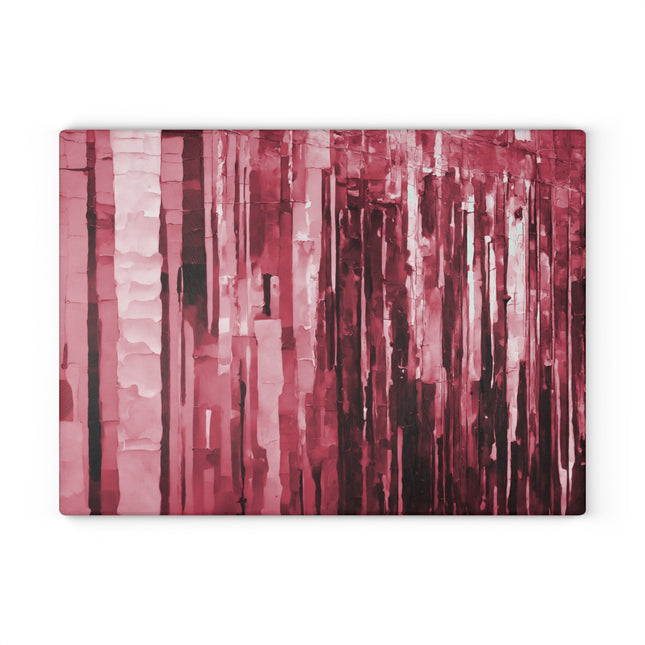 Striped Ruby 11" x 15" Glass Cutting Board