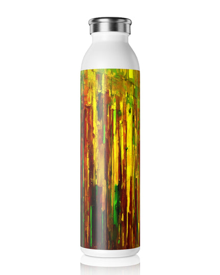 Striped Beta Slim Water Bottle, 20 oz White