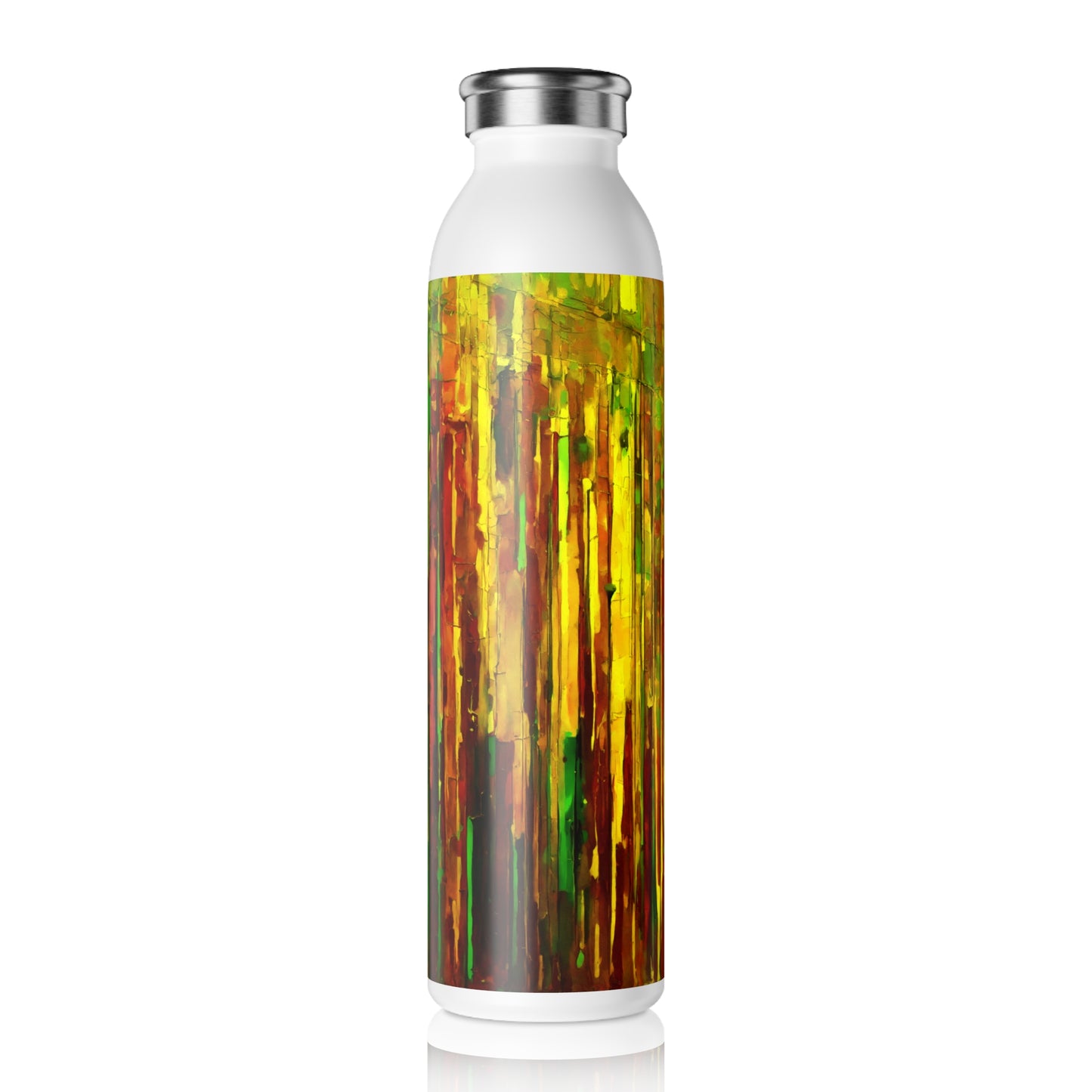 Striped Beta Slim Water Bottle, 20 oz White