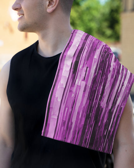 Striped Powder Lavender Rally Towel, 11" x 18"