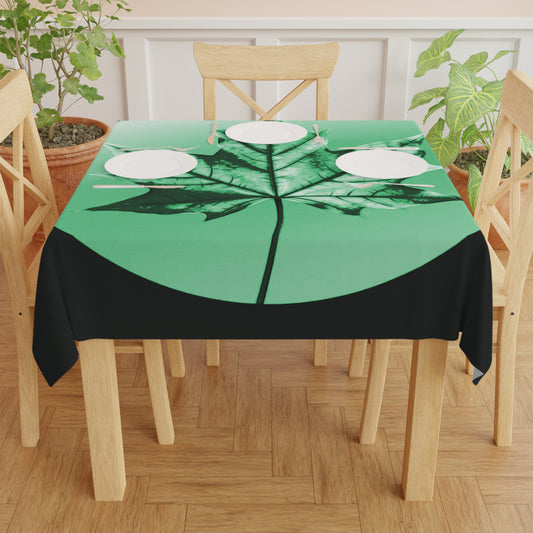 Mint Green Maple Leaf Tablecloth, 55" x 55"