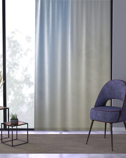 Cobalt Fade Sheer Window Curtain, 50" x 84", partially transparent