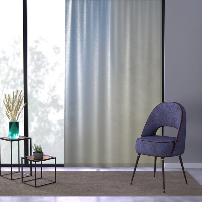 Cobalt Fade Sheer Window Curtain, 50" x 84", partially transparent
