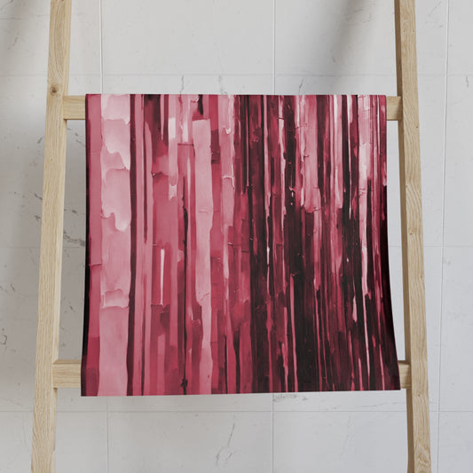 Striped Ruby Hand Towel, 16" x 28"