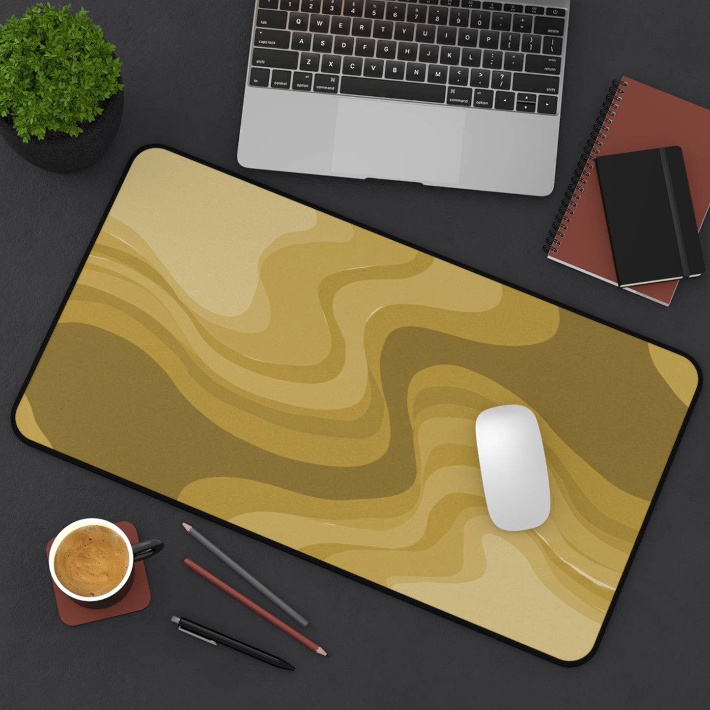 Brown Wavey 12" x 22" Desk Mat