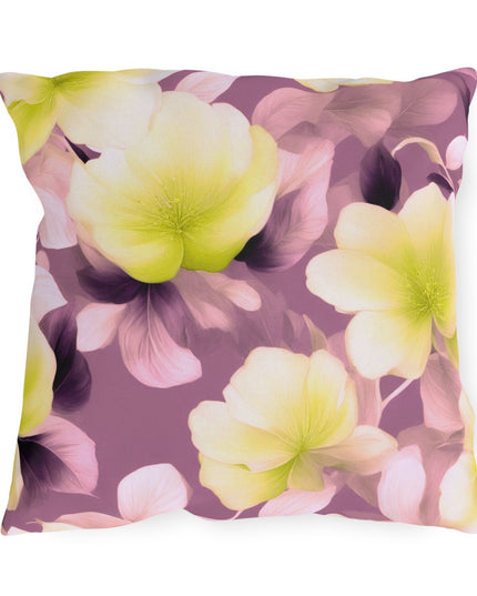 Lemon Blossom Floral Bunch 18" x 18" Outdoor Pillow