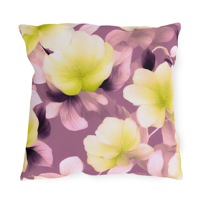 Lemon Blossom Floral Bunch 18" x 18" Outdoor Pillow