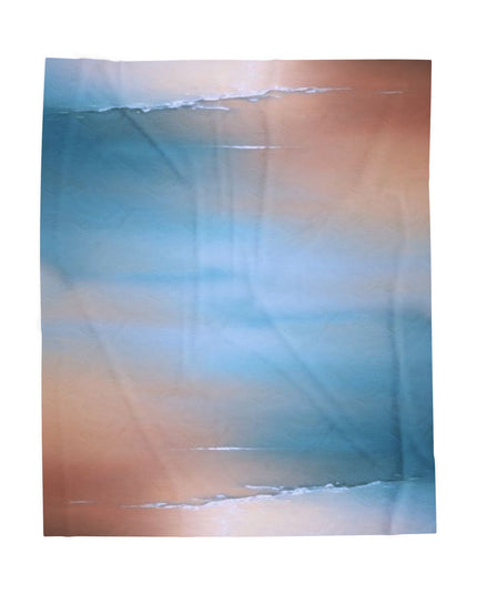 Blue Sea Peach Fog Velveteen Plush Blanket, 50" x 60"
