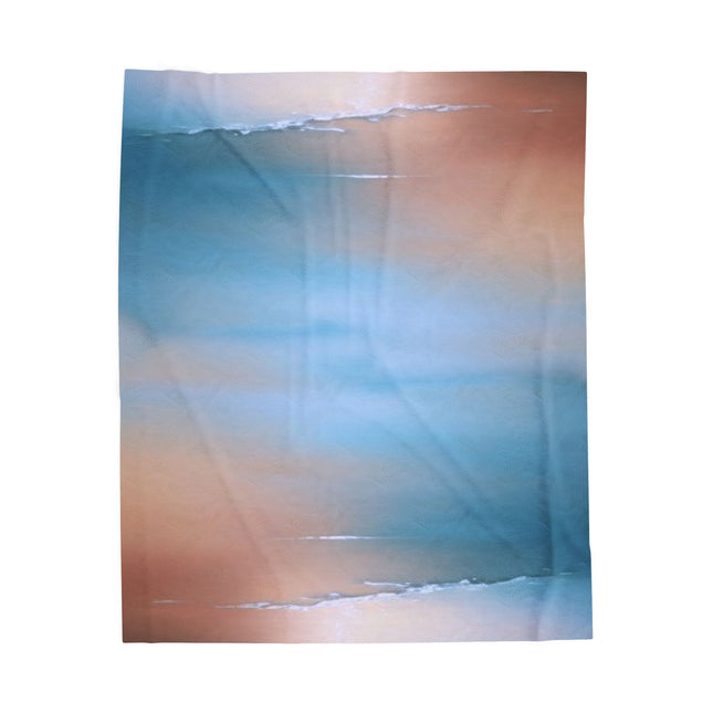 Blue Sea Peach Fog Velveteen Plush Blanket, 50" x 60"