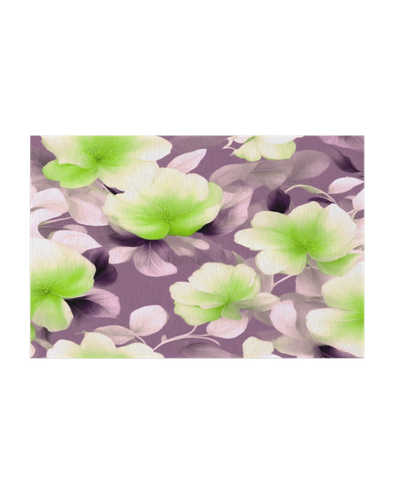 Lime Lavender Floral Bunch Outdoor Rug, 48" x 72"