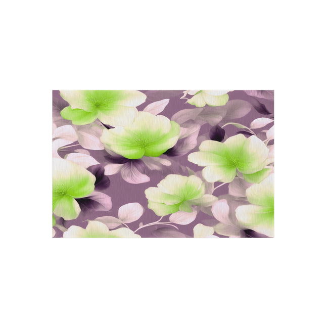 Lime Lavender Floral Bunch Outdoor Rug, 48" x 72"
