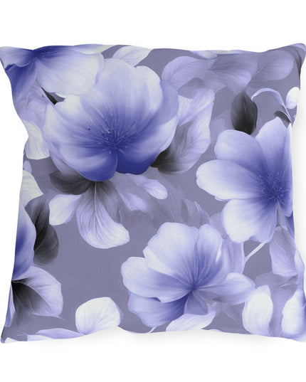 Indigo Blossom Floral Bunch 18" x 18" Outdoor Pillow
