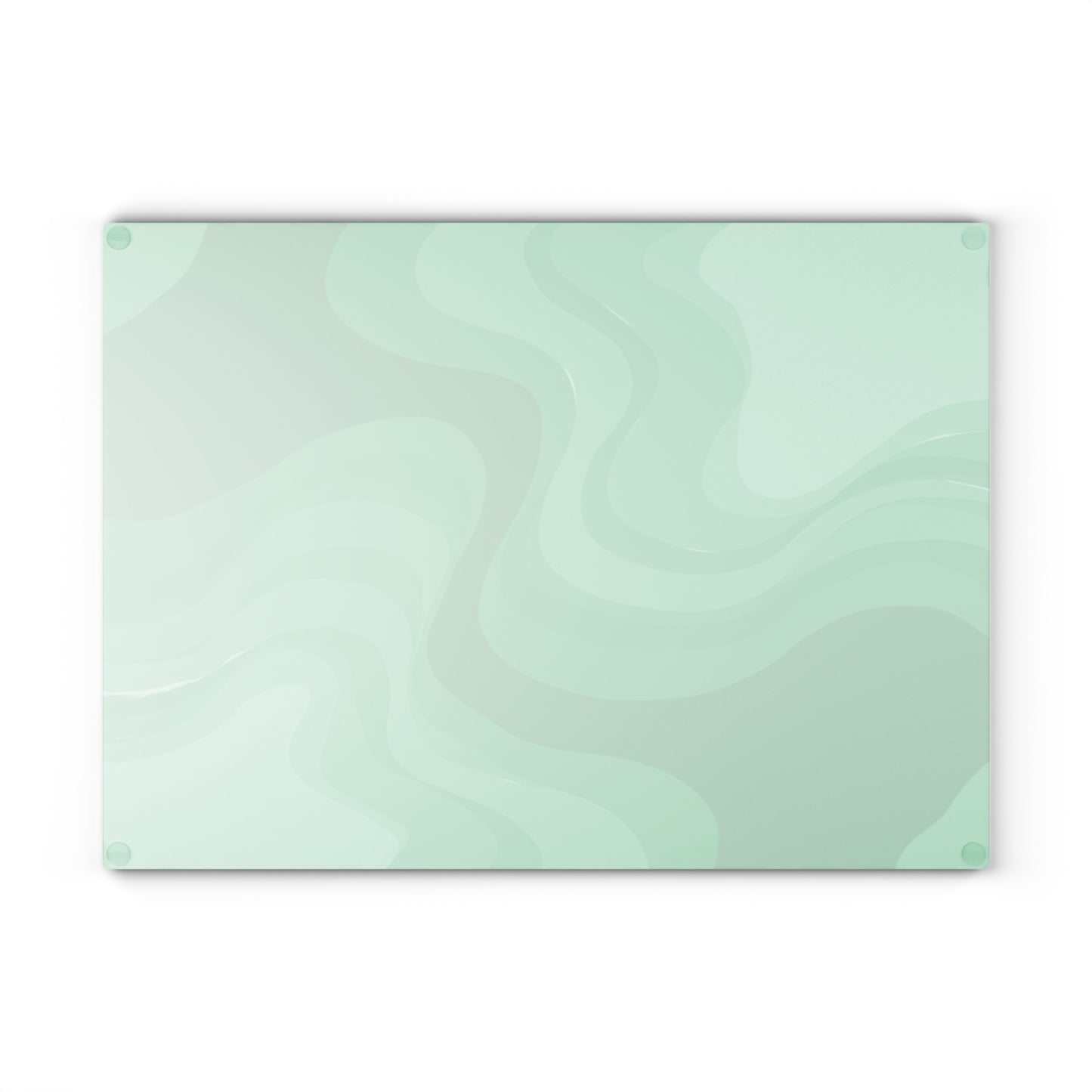 Mint Green Wavey Glass Cutting Board, 11" x 15"