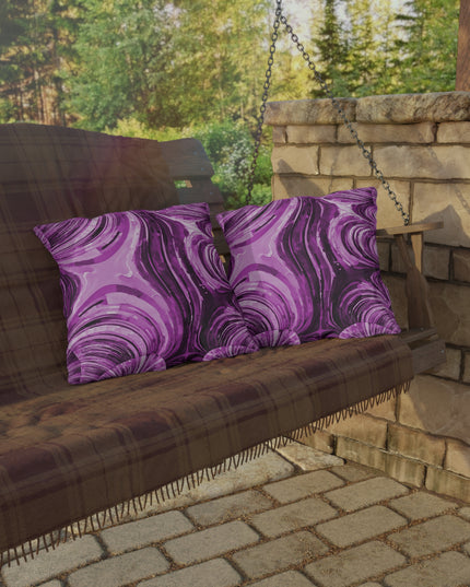 Uzi Spiral Powder Lavender Outdoor Pillow, 18" x 18"