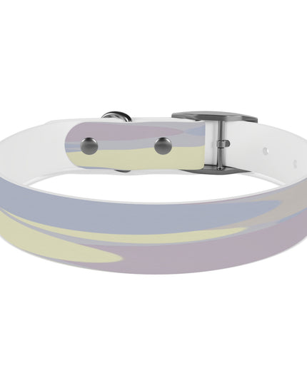 Pastel Soft Blue and Soft White Patches Medium Dog Collar