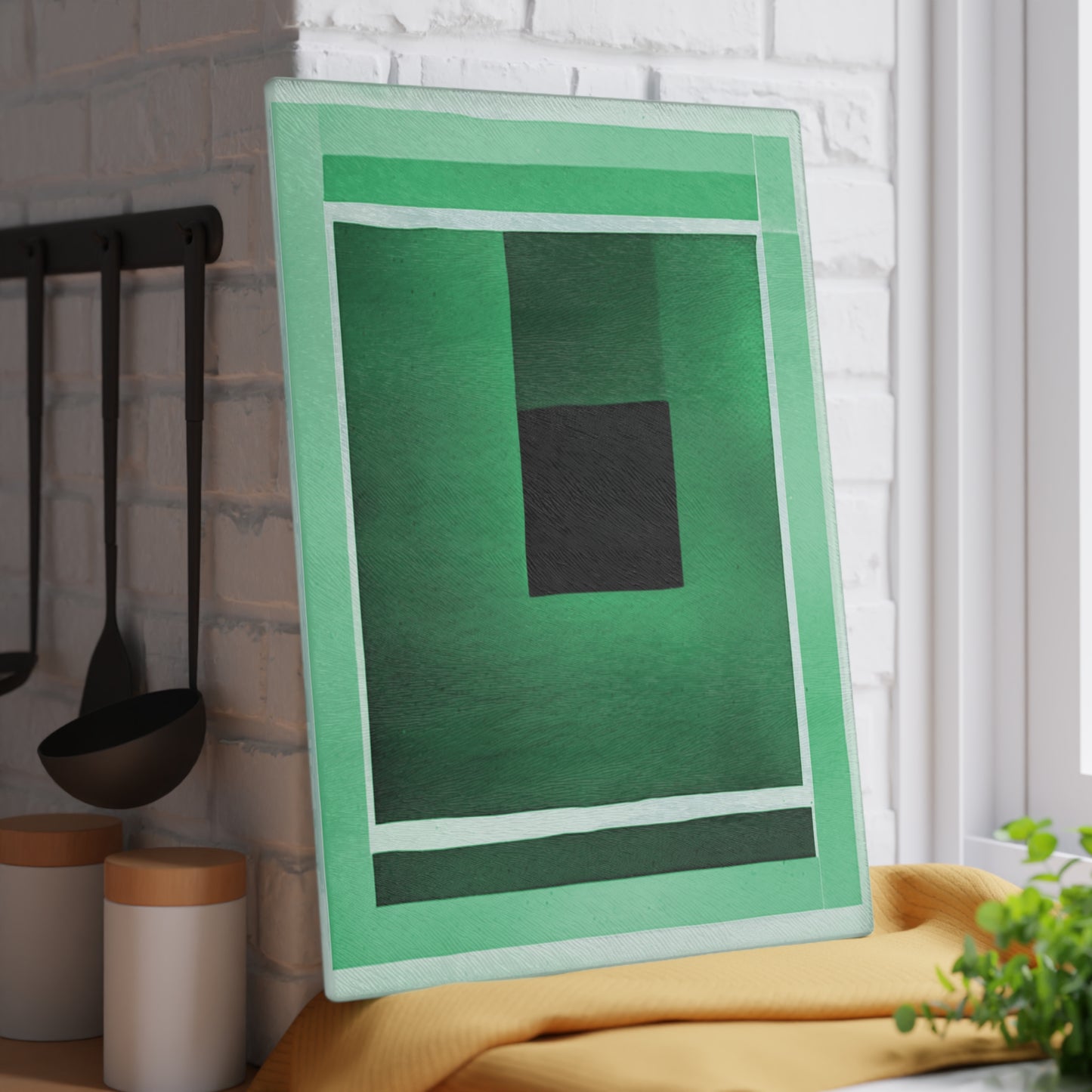 Mint Shadow Glass Cutting Board, 11" x 15"