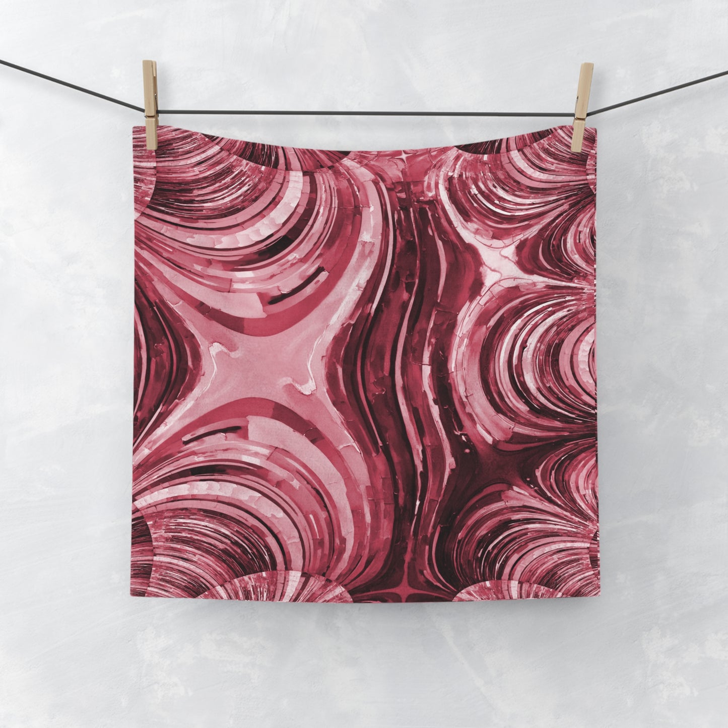 Uzi Spiral Ruby Face Towel, 13" x 13"