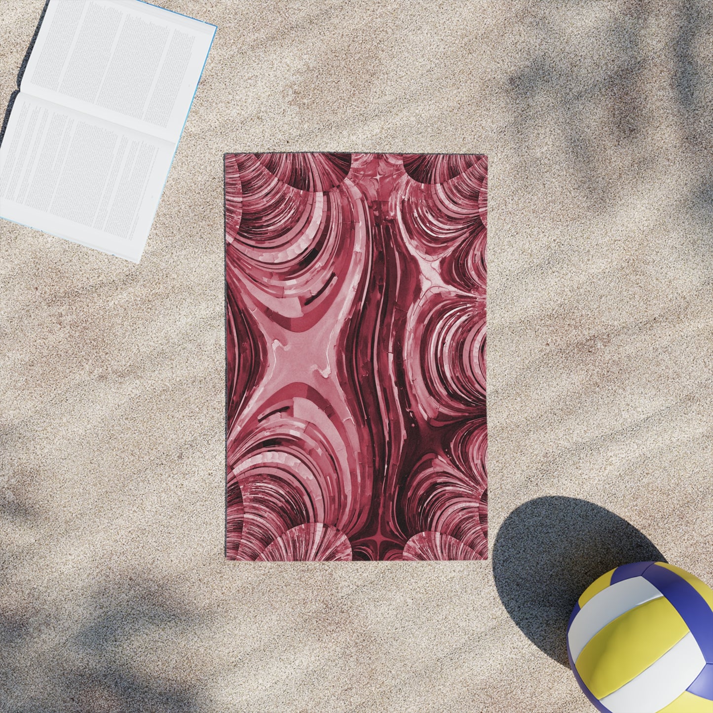 Uzi Spiral Ruby Beach Towel, 18" x 27"