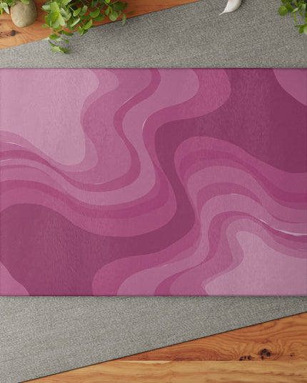 Pinky Mauve Wavey Glass Cutting Board, 11" x 15"