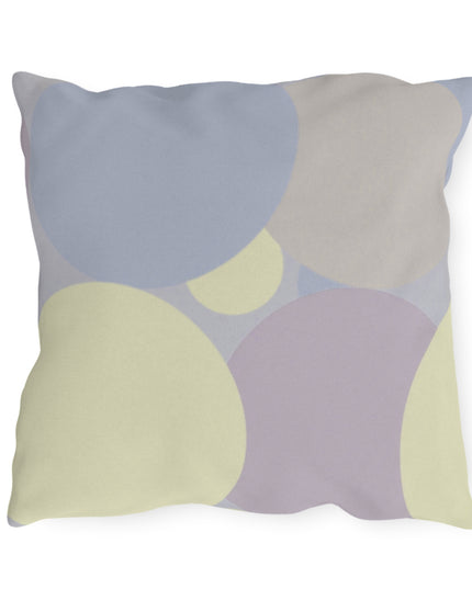 Pastel Soft Blue and Soft White Patches 18" x 18" Outdoor Pillows