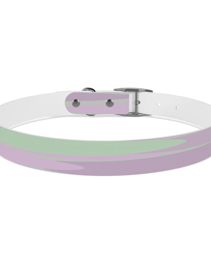 Pastel Lavender Purple and Soft Green Patches Extra Large Dog Collar