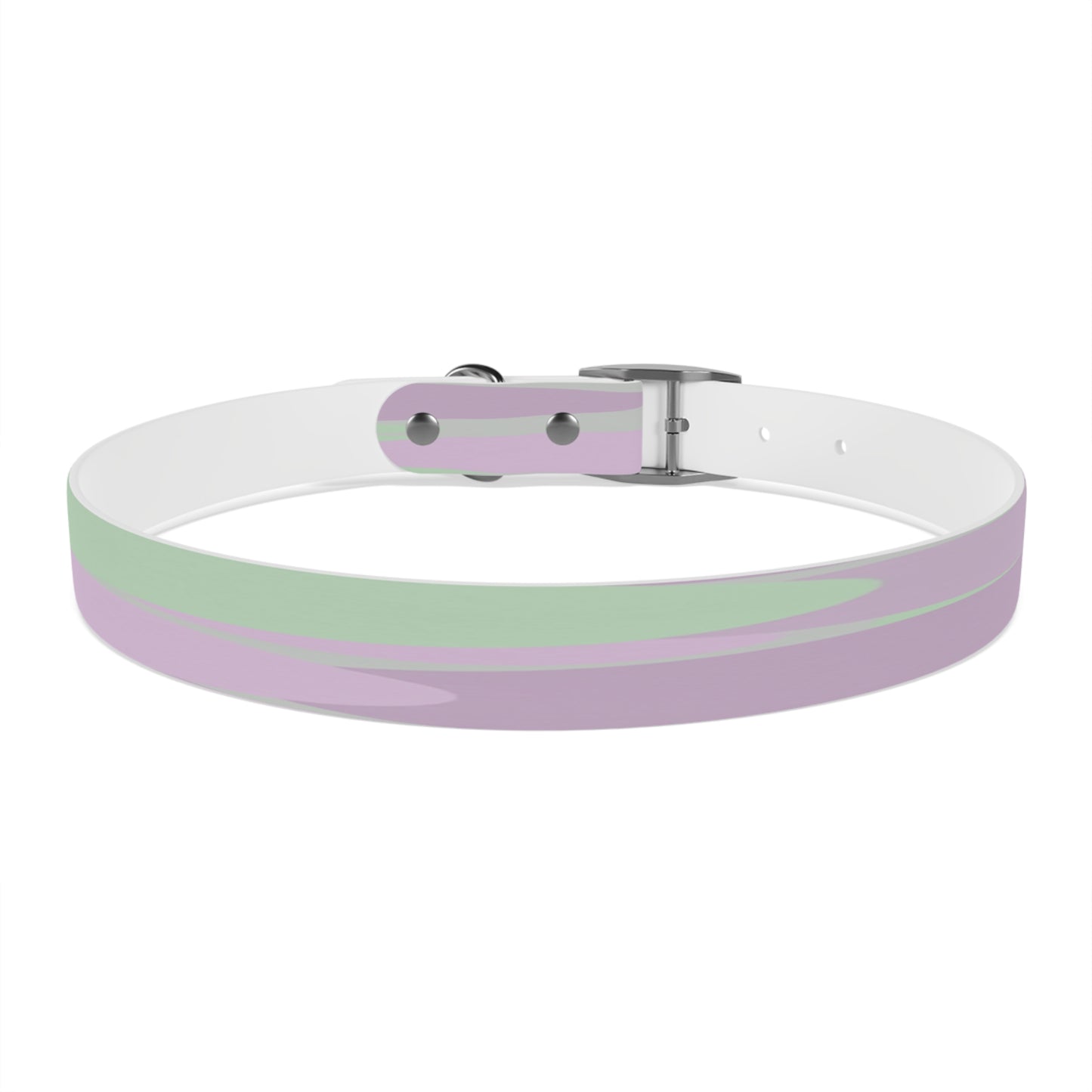 Pastel Lavender Purple and Soft Green Patches Extra Large Dog Collar