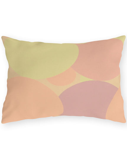 Pastel Hot Peach Patches 20" x 14" Outdoor Pillow