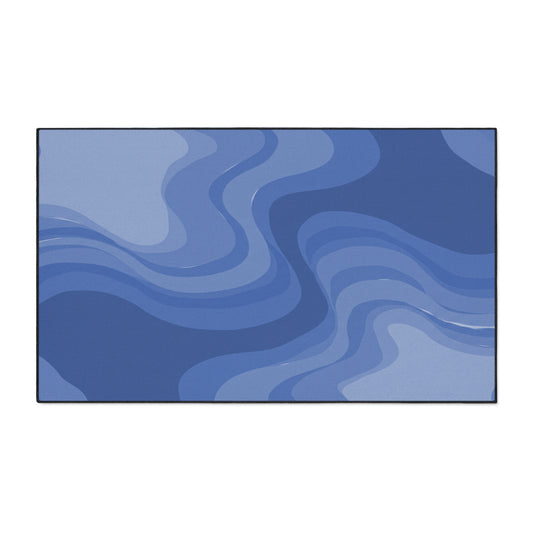 Deep Blue Wavey 36" x 60" Heavy Duty Floor Mat