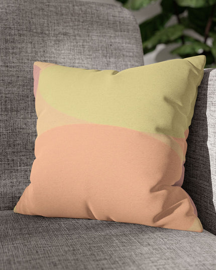Pastel Hot Peach Patches Spun Polyester Square Pillowcase, 14" x 14"