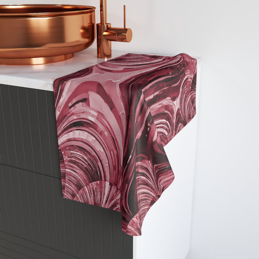 Uzi Spiral Ruby Hand Towel, 16" x 28"