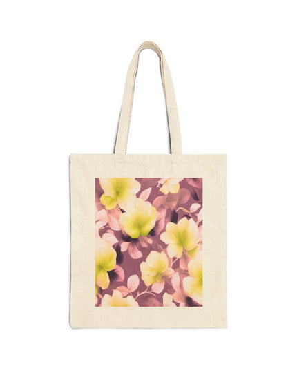 Lemon Blossom Floral Bunch Cotton Canvas Tote Bag