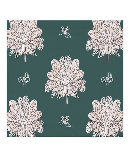 Soft White Floral Butterflies Face Towel, 13" x 13"