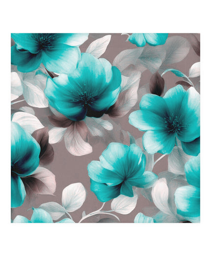 Tif Green Gray Floral Bunch Face Towel, 13" x 13"