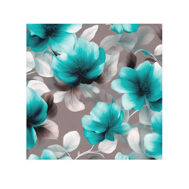 Tif Green Gray Floral Bunch Face Towel, 13" x 13"