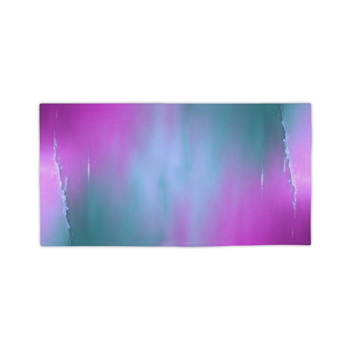 Dark Blue Green Sea Purple Fog Beach Towel, 24" x 44"