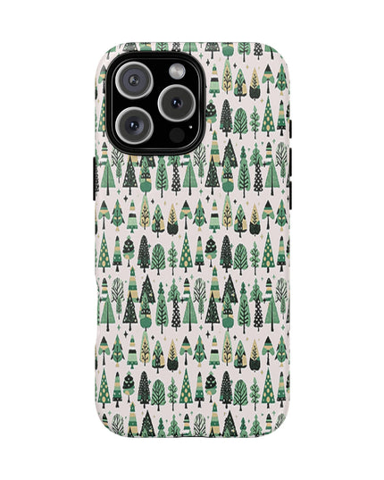 Mini Vintage Green Trees Iphone 16 Pro Max Tough Magnetic Cases