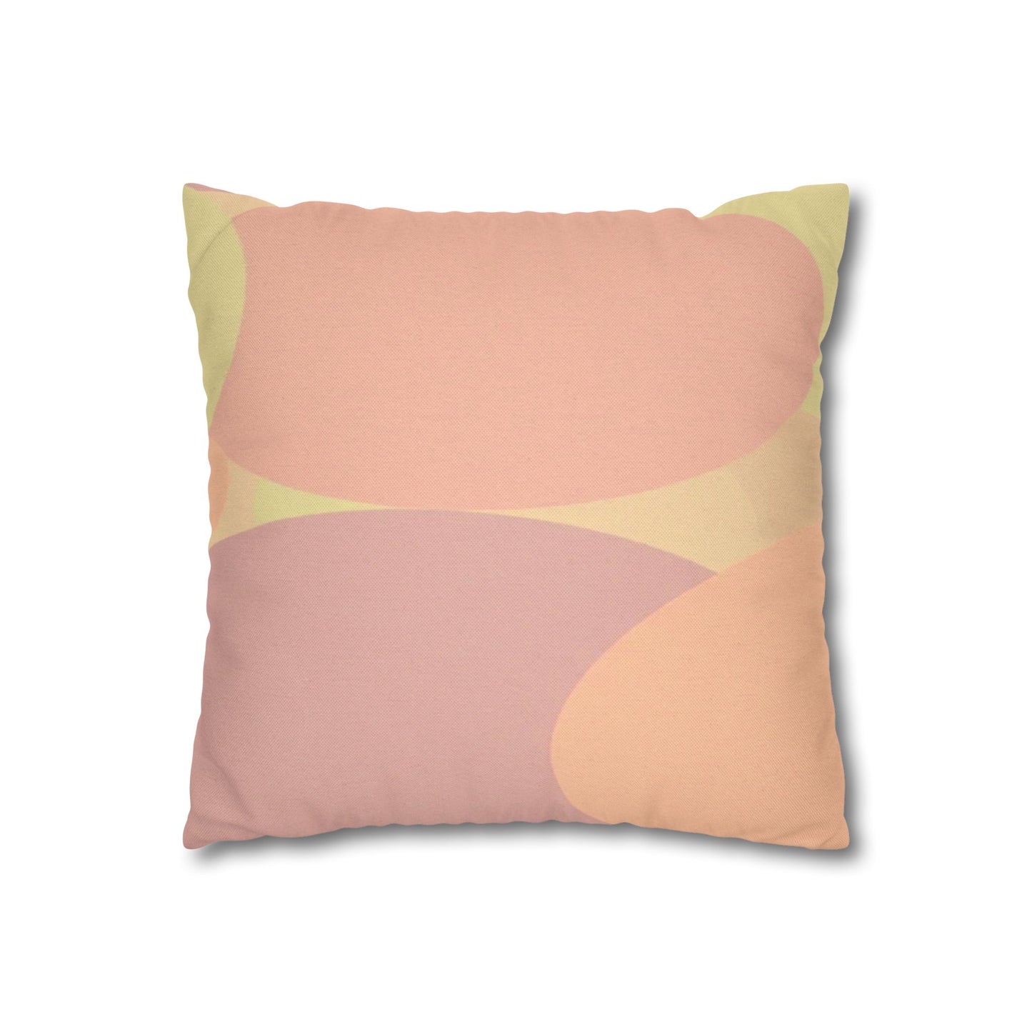Pastel Hot Peach Patches Spun Polyester Square Pillowcase, 14" x 14"