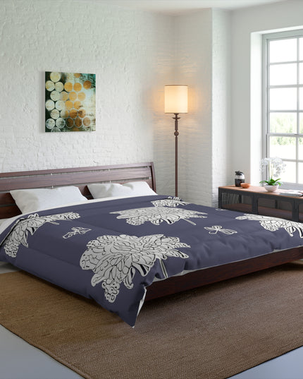 White Floral Butterflies 104" × 88" Comforter