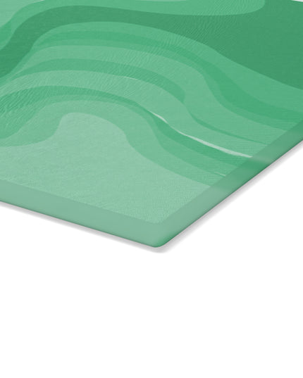 Mint Green Wavey Glass Cutting Board, 11" x 15"