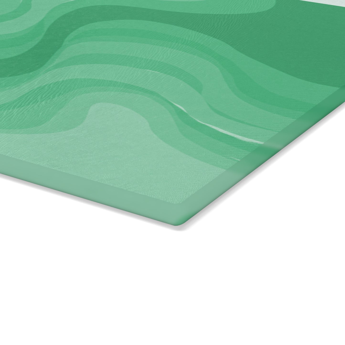 Mint Green Wavey Glass Cutting Board, 11" x 15"