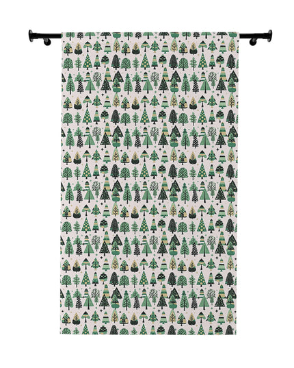 Mini Vintage Green Trees Window Curtain, 50" x  84", blackout